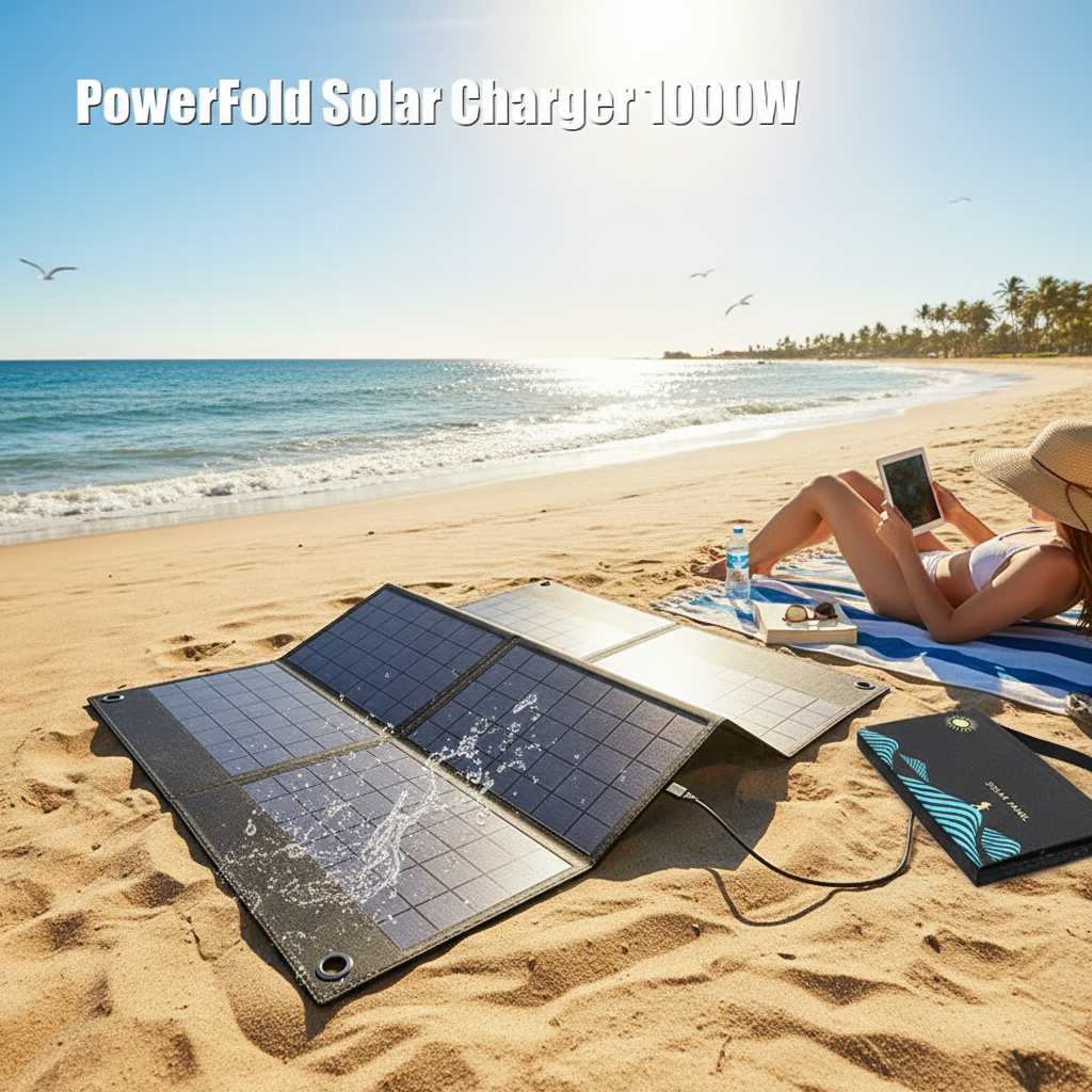 1000W Solar Panel Portable Folding Bag USB+DC Output Solar Charger Outdoor Power Supply for Home Mobile Phone Power Generator