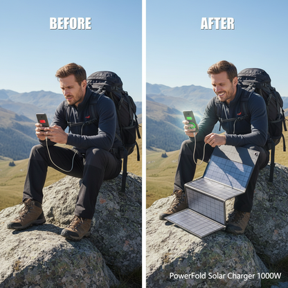 1000W Solar Panel Portable Folding Bag USB+DC Output Solar Charger Outdoor Power Supply for Home Mobile Phone Power Generator